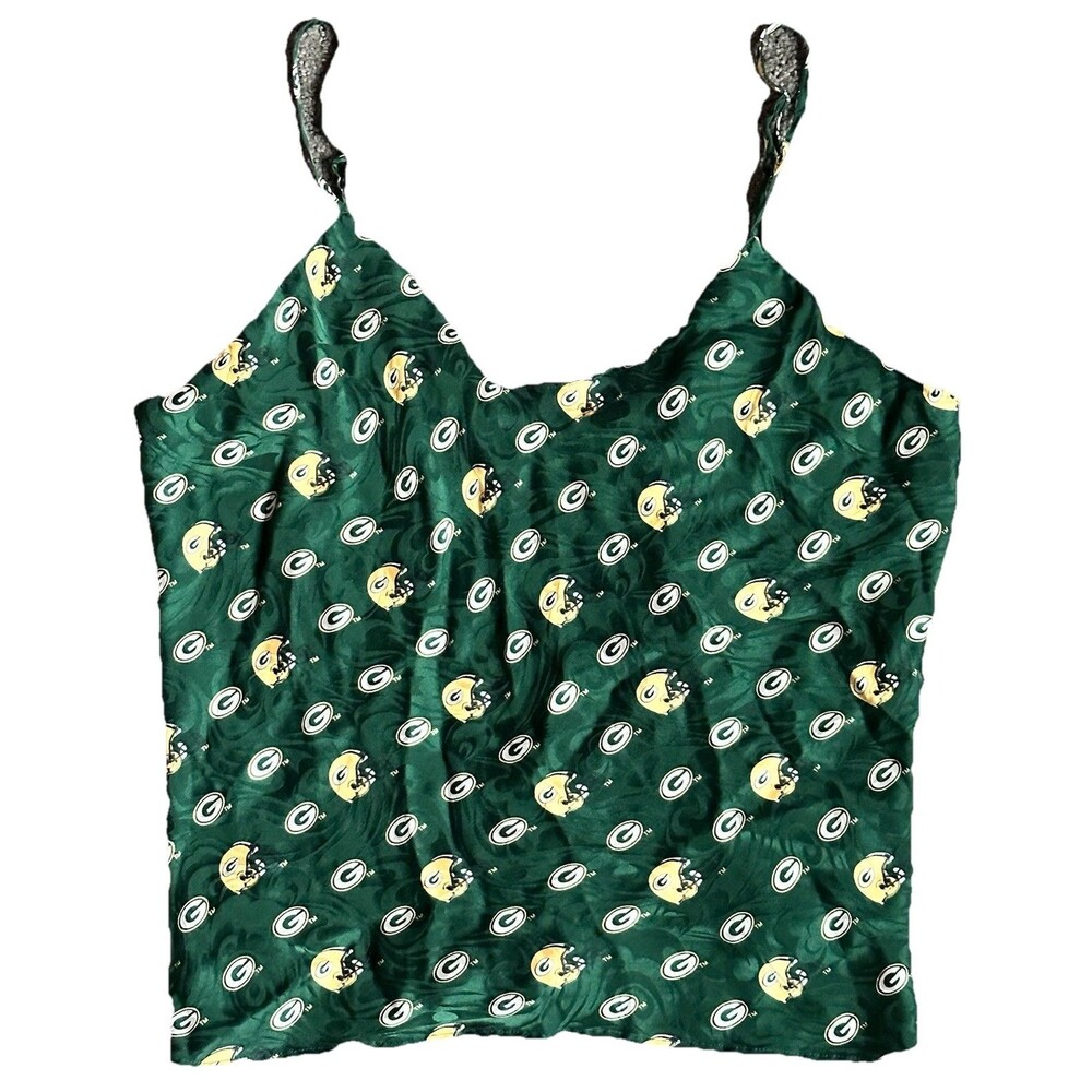 Green Bay Packers Women’s Silk Spaghetti Strap Women’s Top Sz M NFL Football